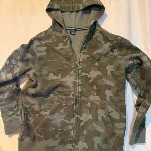 Nautica Boys Green Camouflage Fleece Full-Zip Hoodie Size L 14/16